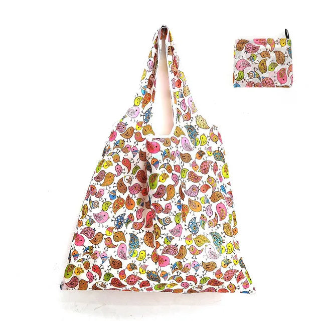 Large Foldable Reusable Eco Bag - Shoulder Shopping Tote Pouch for Grocery, Beach Toy Storage, Eco-friendly Package