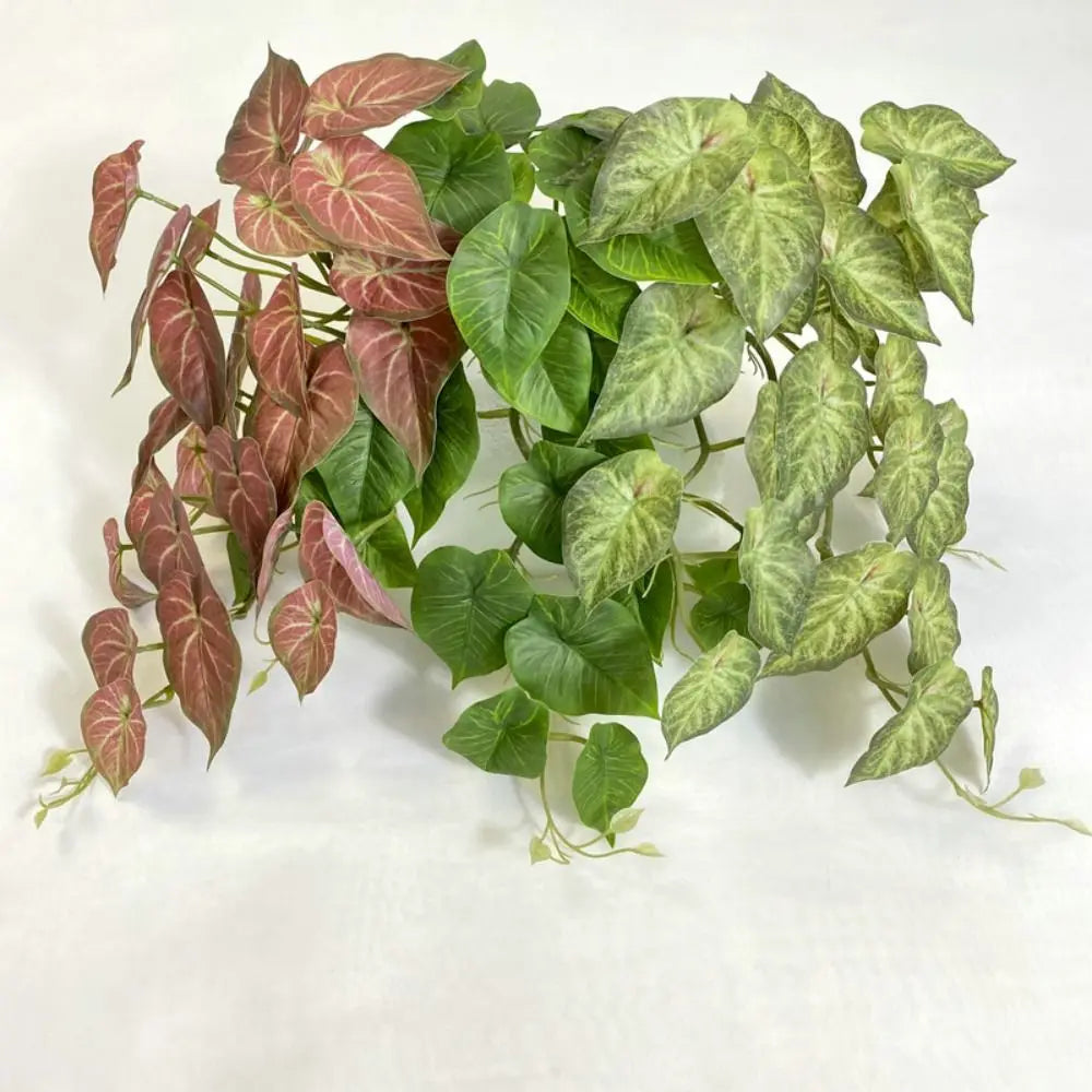 Green Plant Artificial Green Plant Leaves Plastic Realistic Simulation Epipremnum Plant Handmade Real Touch Fake Hanging Plants