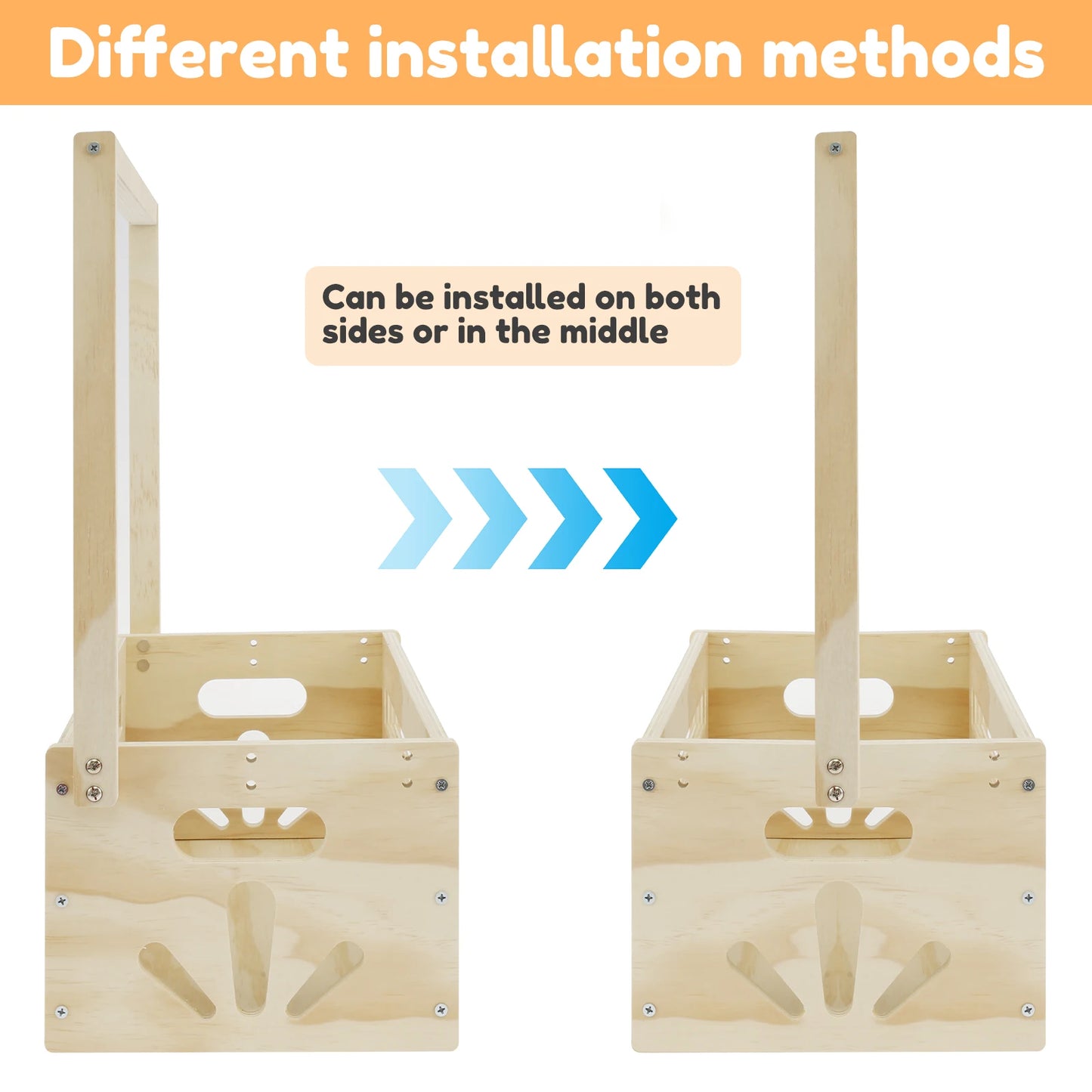 Wood Baby Shower Storage Basket Baby Toys Storage Crate with Handle Decorat Multipurpose Gift Basket for Boys Girls New Parents