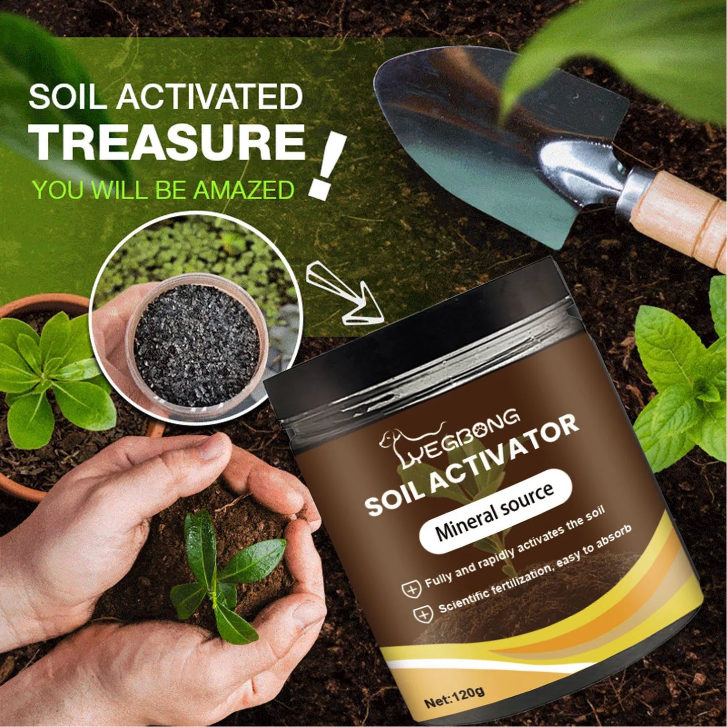 Soil Activator Organic Plant Growth Supplement Root Stimulant Fertilizer Enhances Nutrients Promotes Healthy Gardening Care