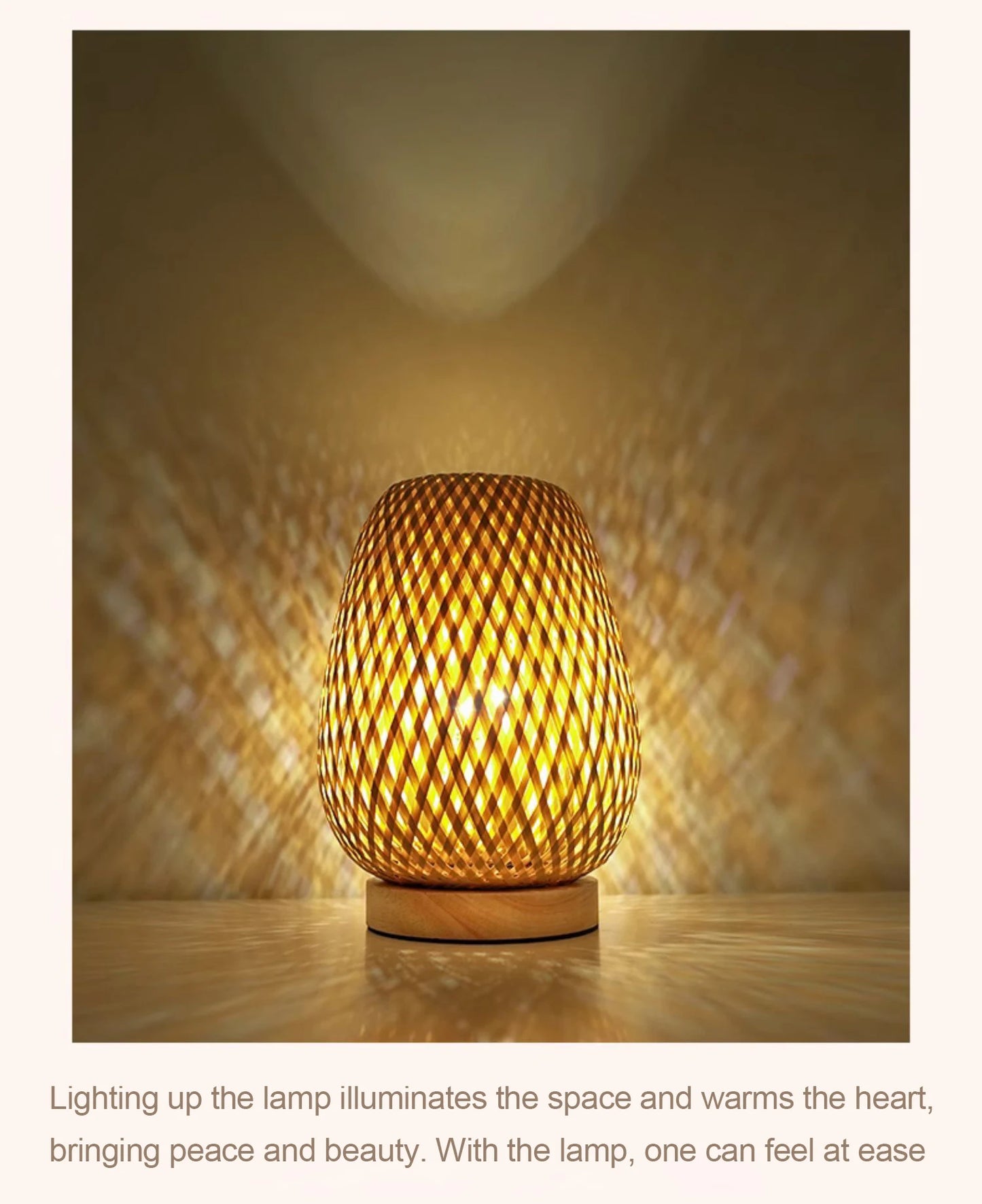Bamboo Woven ProductsSimple Bedroom Study Table Lamp Bedside Table Lamp Bamboo art Warm Decoration Desktop Japanese Lamp