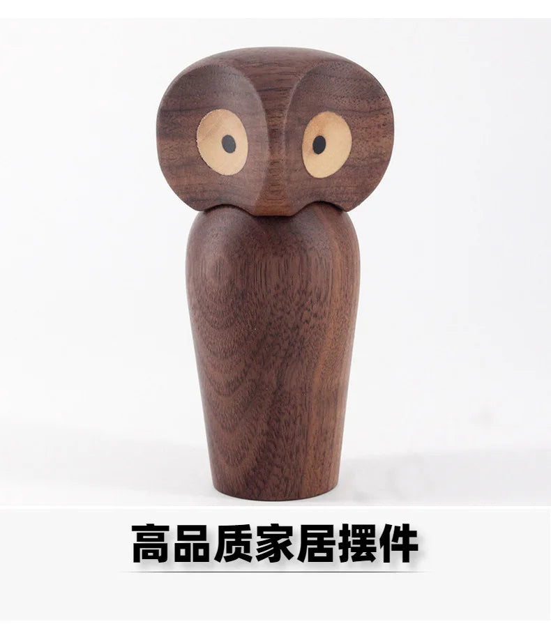 Wooden Owl Decorations, Gifts, Creative Home Decor Accessories, Decorative Figurines, Modern Miniature Sculptures