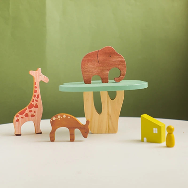 Wooden Forest Blocks Place Toy Wooden Geometric Animal Scene Placement Game Fine Educational Toy For Babies Baby Room Home Decor