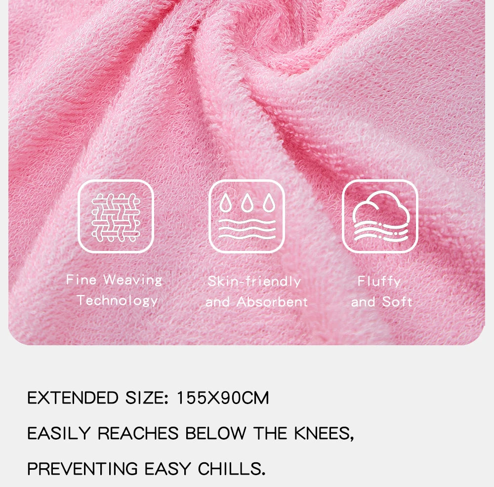 Bamboo Fiber Bath Towel Household Women Wearable Wrap Adults Absorb Water Dry Hair Skirt Long Style Bathroom Washable Bathrobe