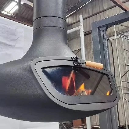 Wood burner  Indoor Suspended Floating Rotating Decorative Steel  with Glass Door