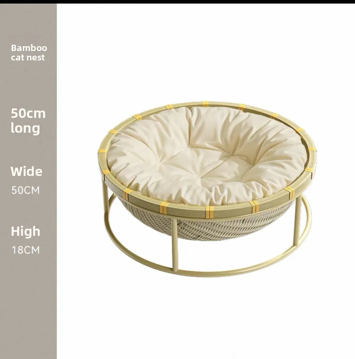 Bamboo Woven Cat Bed Moisture-proof Washable and Breathable Cats Beds and Furniture Wear Resistant Pet Products Cat Accessories