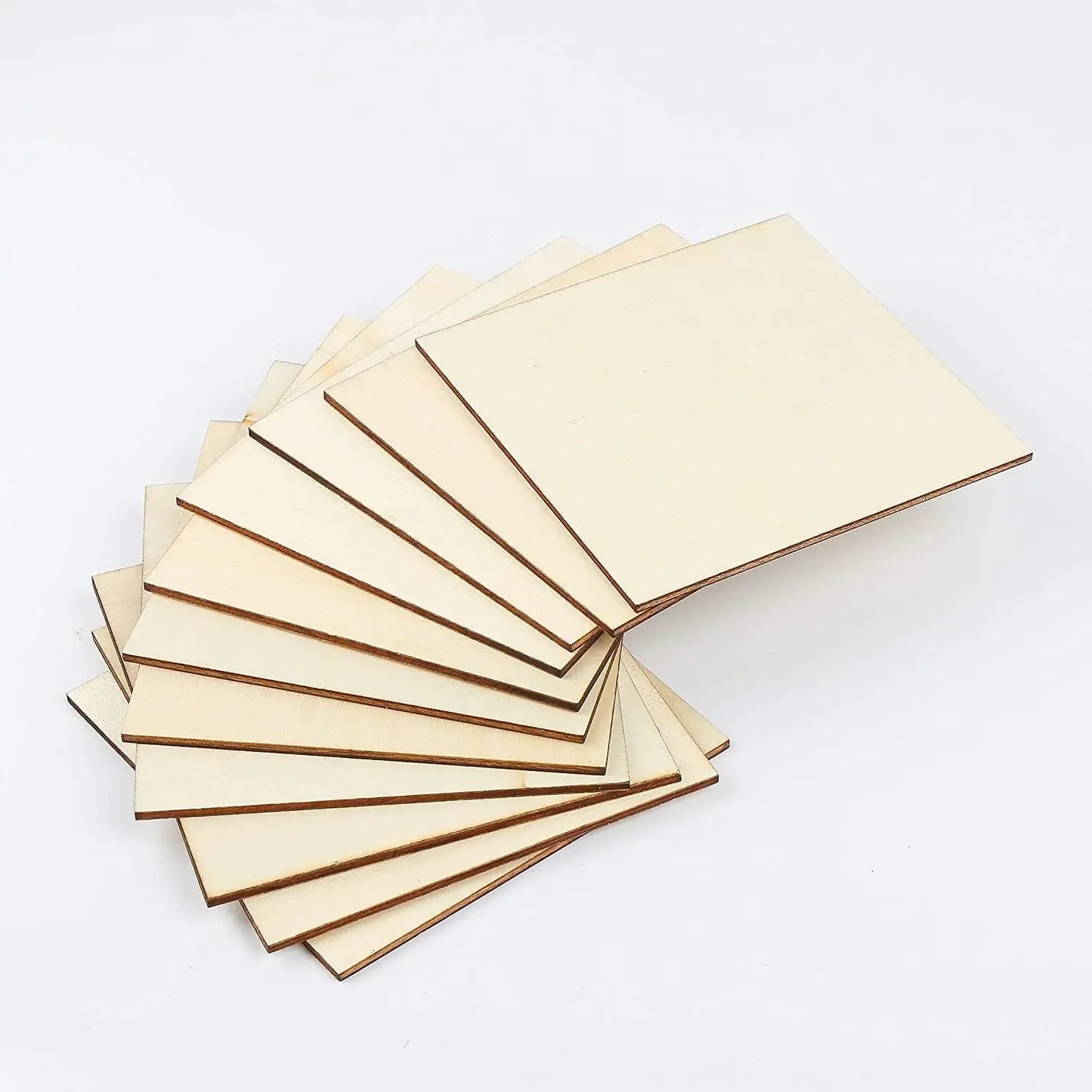 5/10Pcs Wood Square Blank Wood Sheet for Crafts Thin Unfinished Wood Squares for Wood Burning Painting Staining Wood Engrav