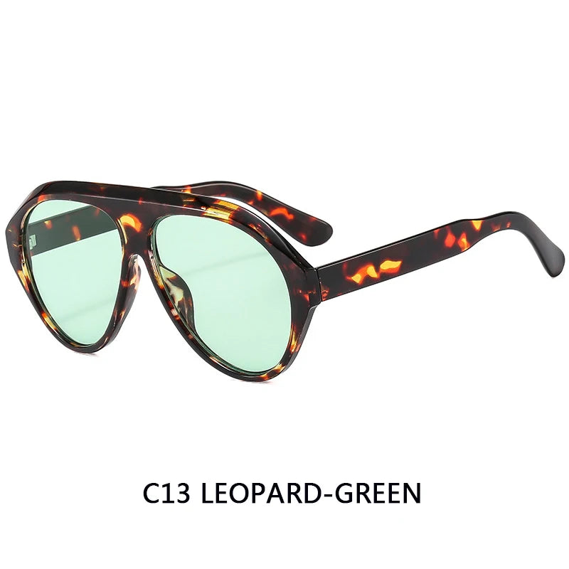 Large Frame Pilot Sunglasses Unisex Oversize Fashion Brown Sunglasses Brand Design Winter Eyewear