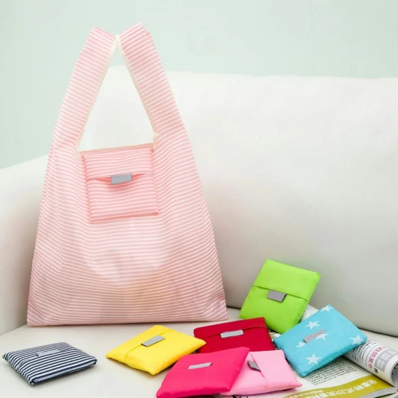 Reusable Foldable Supermarket Shop Large Folding Shopping Bag Easy to Carry Eco-friendly Big Capacity Eco Storage Handbag
