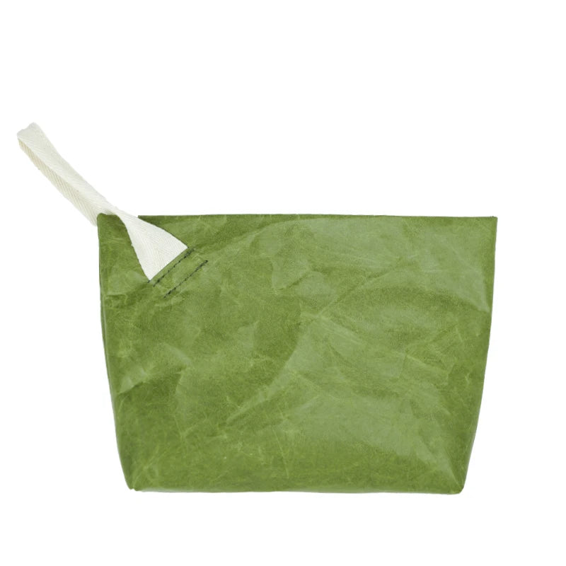 Eco - conscious & Fashion Cosmetic Bag Lightweight Durable Retro Paper Makeup Bag A Good Travel Companion