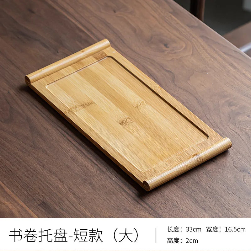 Bamboo tray rectangular Japanese bamboo wood home tea tray wooden bread barbecue tray hotel restaurant snack tray