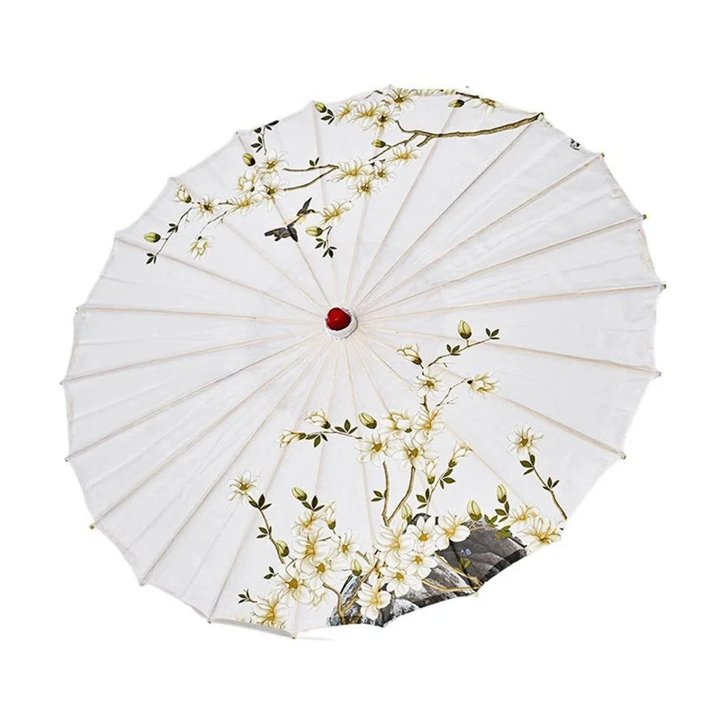 Bamboo Oil Paper Umbrella Chinese Style Handmade Hanfu Umbrella Rainproof Classical Ancient Dance Umbrella Photograph Prop