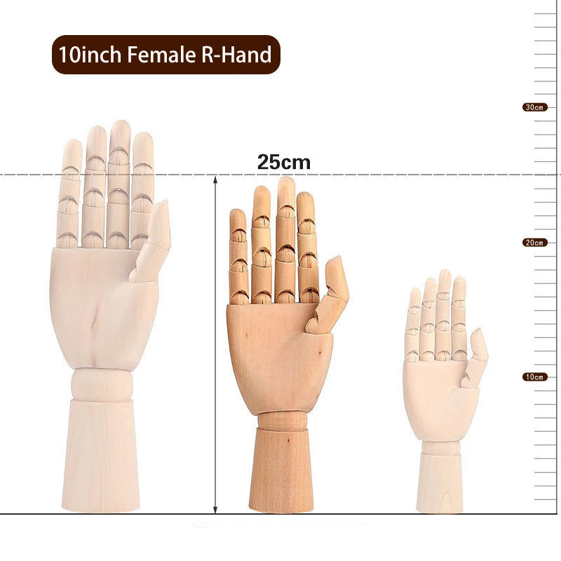 Wooden Hand Man Wood Drawing Mannequin Rotatable Modle Artist Movable Limbs Human Male Miniatures Figurines Decoration Crafts
