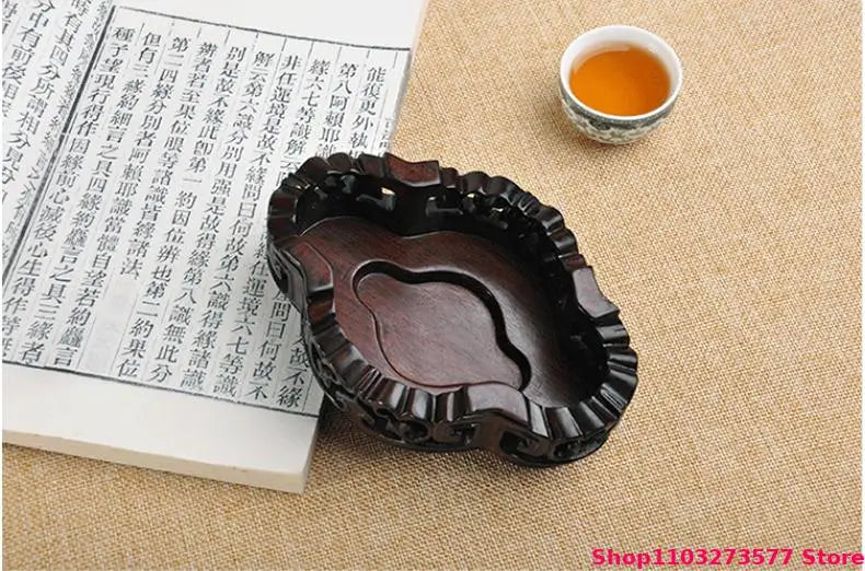 Natural Solid Wood Display Stand for Incense Burner Sculpture Figurine Handicraft Home Decor Display Base Vase Holder