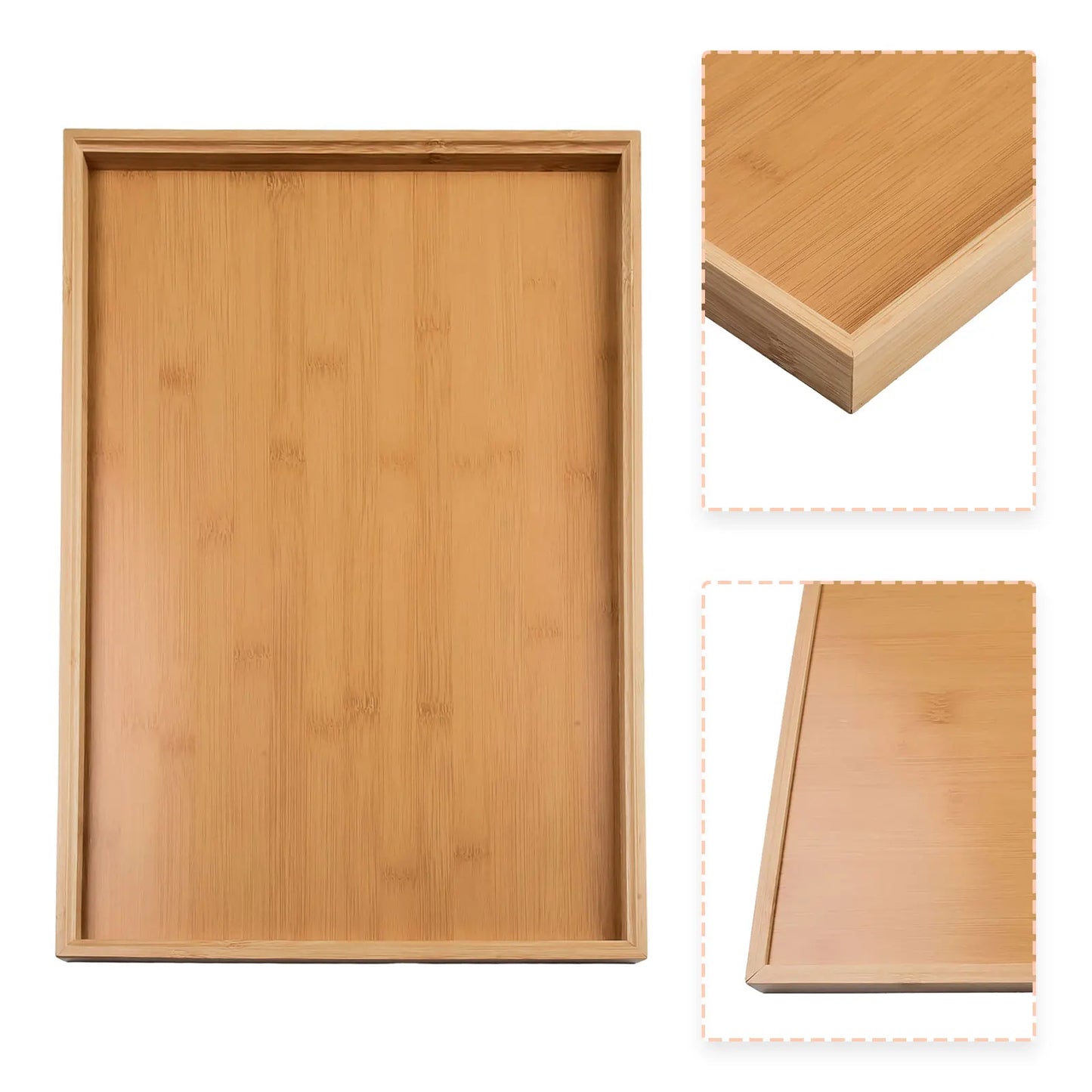 Bamboos Wood Rectangular Tea Tray Solid Wooden  Tray Tea Cups Trays Stand Tray For Kitchen Party Tea Bar Storage Tray Tableware