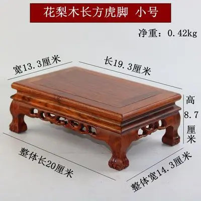 Top Wooden Pedestal Display Stand Coffee Tea Sets Miniature Base for Figurines Vases Flower Pots Incense Burner Home Decor