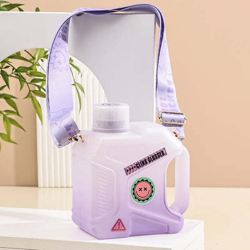 1.6L Extra-large Mug Large Capacity Sports Plastic Water Bottle with Handle Personalized Mecha Student Water Cups