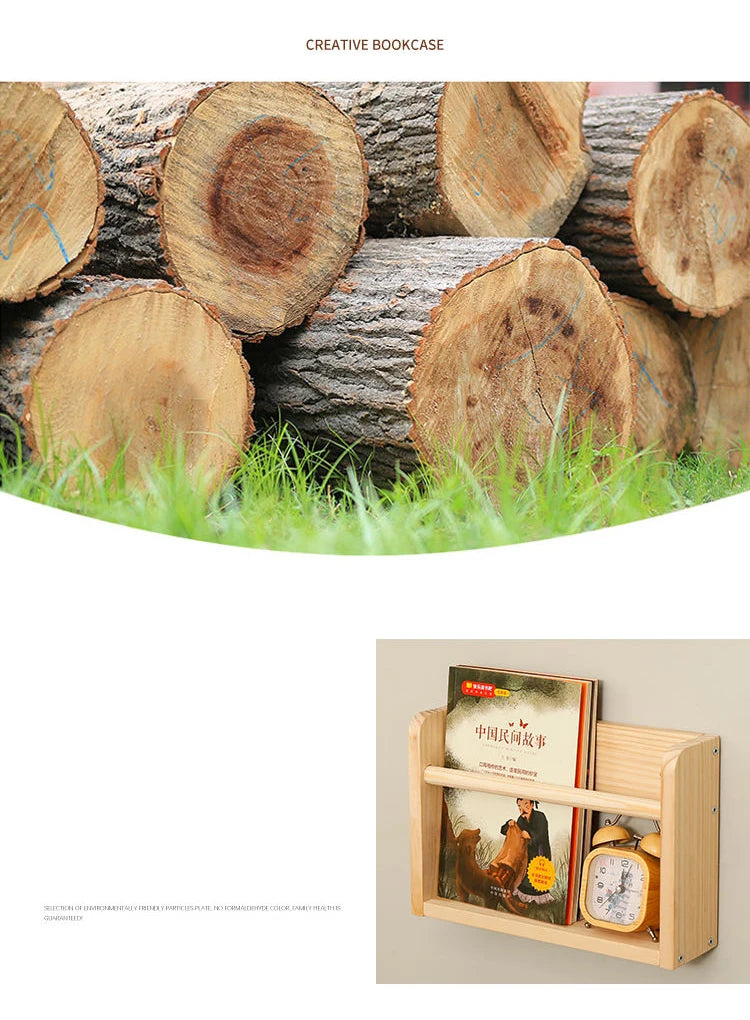 Wood Nursery Book Shelf Wall Mounted,Floating Bookshelf for Kids Room,Toys and Books Storage Organizer Bookshelves for Bedroom