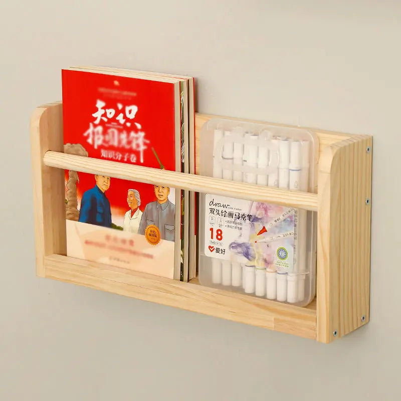 Wood Nursery Book Shelf Wall Mounted,Floating Bookshelf for Kids Room,Toys and Books Storage Organizer Bookshelves for Bedroom