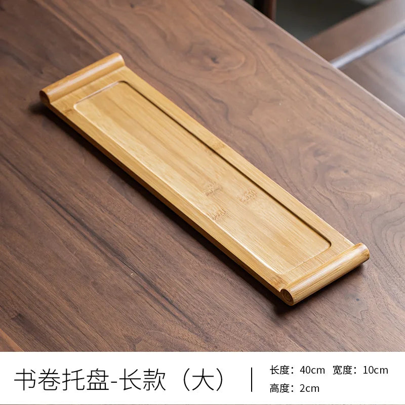 Bamboo tray rectangular Japanese bamboo wood home tea tray wooden bread barbecue tray hotel restaurant snack tray