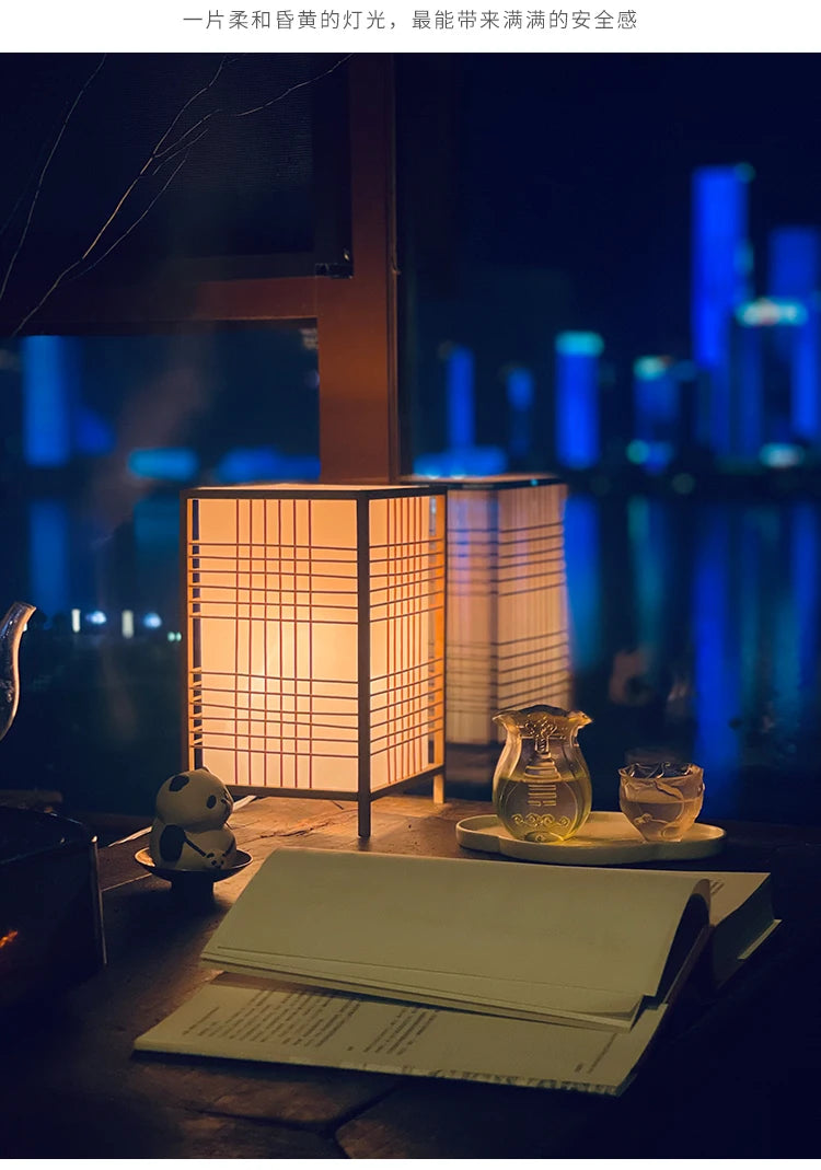 Bamboo Woven ProductsSimple Bedroom Study Table Lamp Bedside Table Lamp Bamboo art Warm Decoration Desktop Japanese Table Lamp