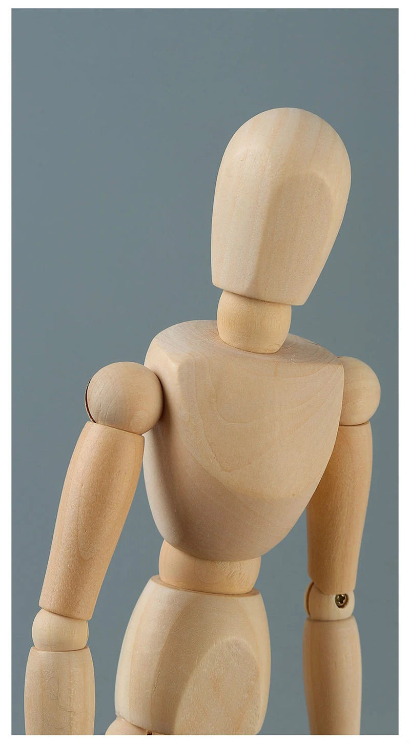 Wooden Hand Man Wood Drawing Mannequin Rotatable Modle Artist Movable Limbs Human Male Miniatures Figurines Decoration Crafts