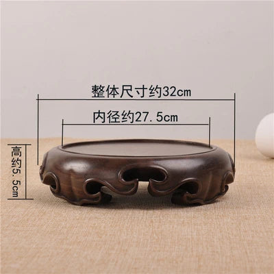 Wooden Pedestal Display Stand, Ebony Wood Carving, Handicraft, Decorative Base for Craft Tea Set, Teapot Plants, Ornaments Dis
