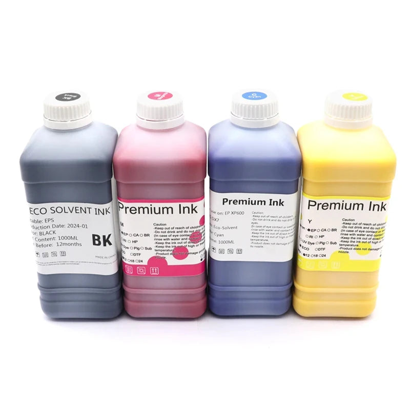 1000ML Eco-Solvent Ink compatible For 1000ML Eco-Solvent Ink For Epson/Roland/Mimaki/Mutoh 4720 I3200 Printhead Eco Solvent Ink