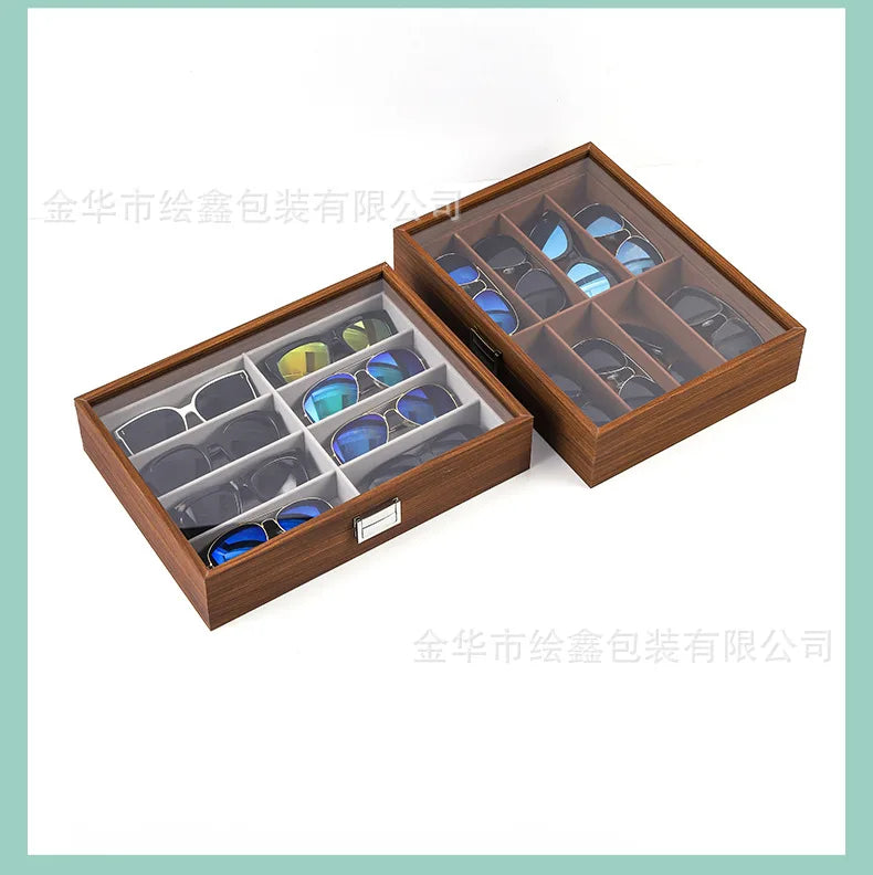 wooden watch storage and display box made of black walnut wood, multi-functional case for collecting watches, jewelry