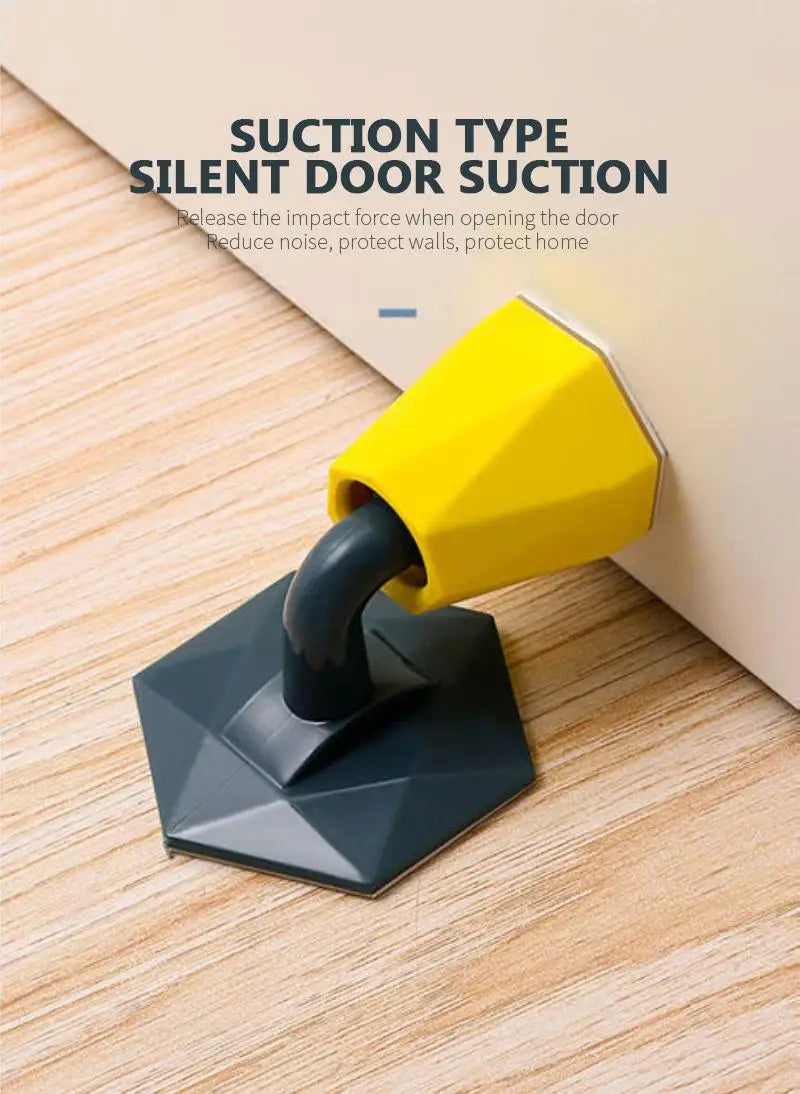 Mute Silicone Door Stopper Self Adhesive Door Stops Door Wall Buffer Protector Safety Tool Bumper Door Pads Door Rear Retainer
