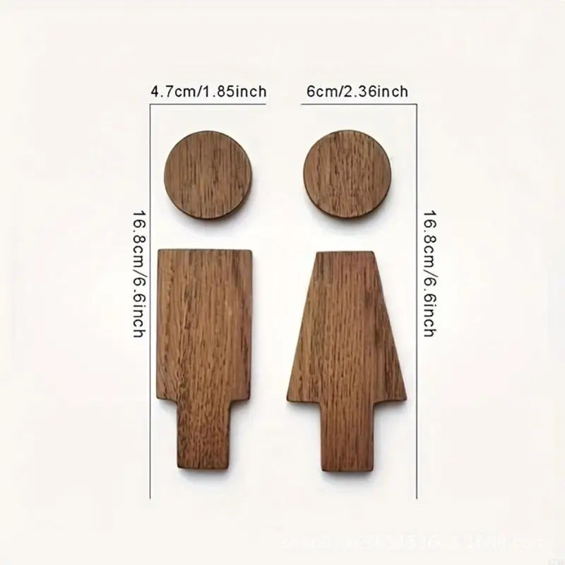 Wood Toilet Sign Men and Women Bathroom Signs Set Restroom Signage Bathroom Door Signs Washroom Signboard for Home