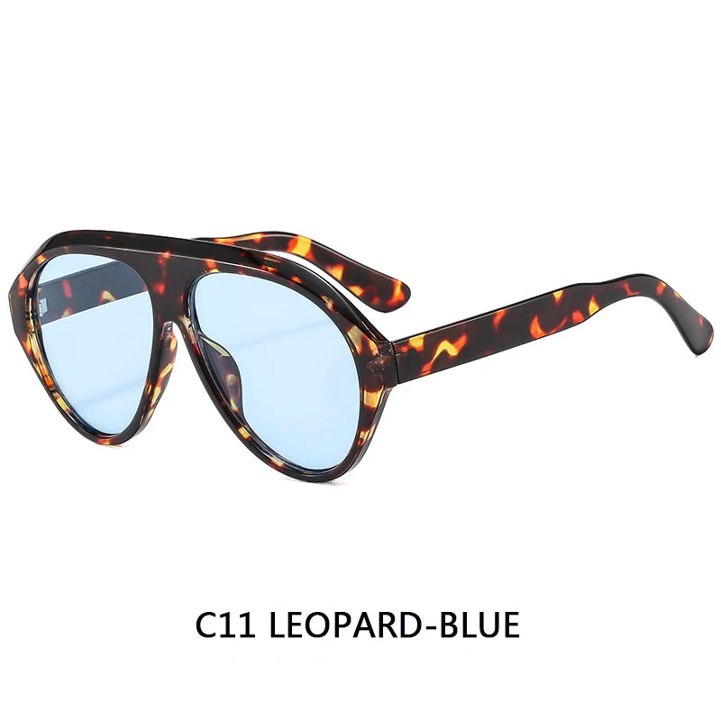 Large Frame Pilot Sunglasses Unisex Oversize Fashion Brown Sunglasses Brand Design Winter Eyewear