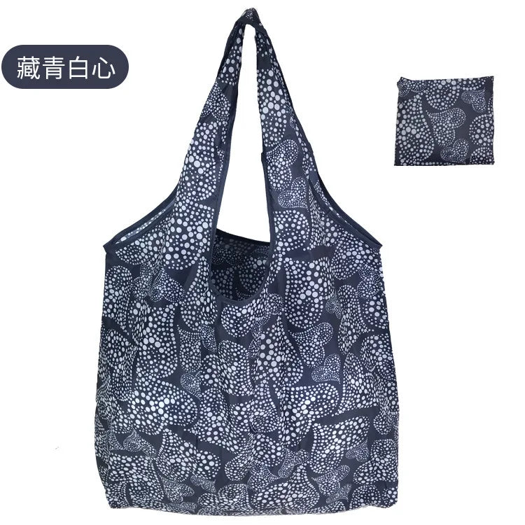 Large Foldable Reusable Eco Bag - Shoulder Shopping Tote Pouch for Grocery, Beach Toy Storage, Eco-friendly Package