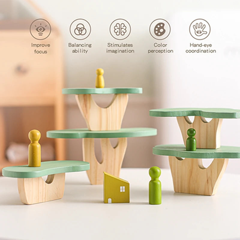 Wooden Forest Blocks Place Toy Wooden Geometric Animal Scene Placement Game Fine Educational Toy For Babies Baby Room Home Decor