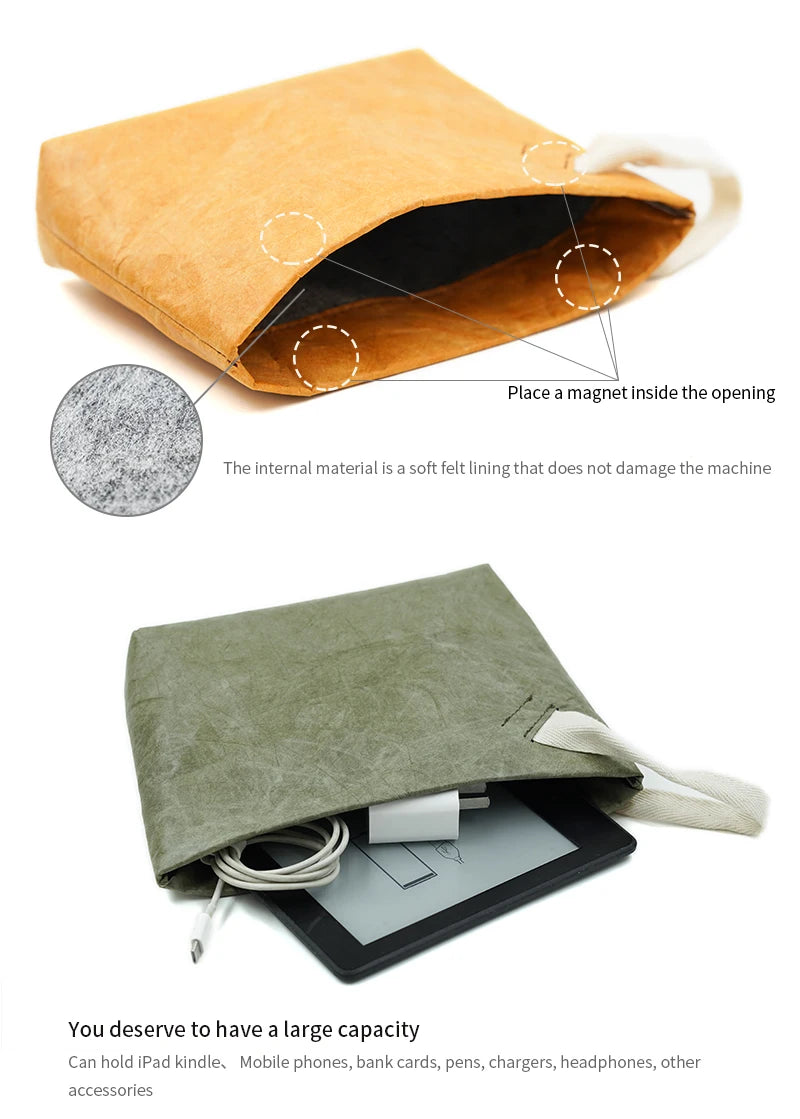 Eco - conscious & Fashion Cosmetic Bag Lightweight Durable Retro Paper Makeup Bag A Good Travel Companion