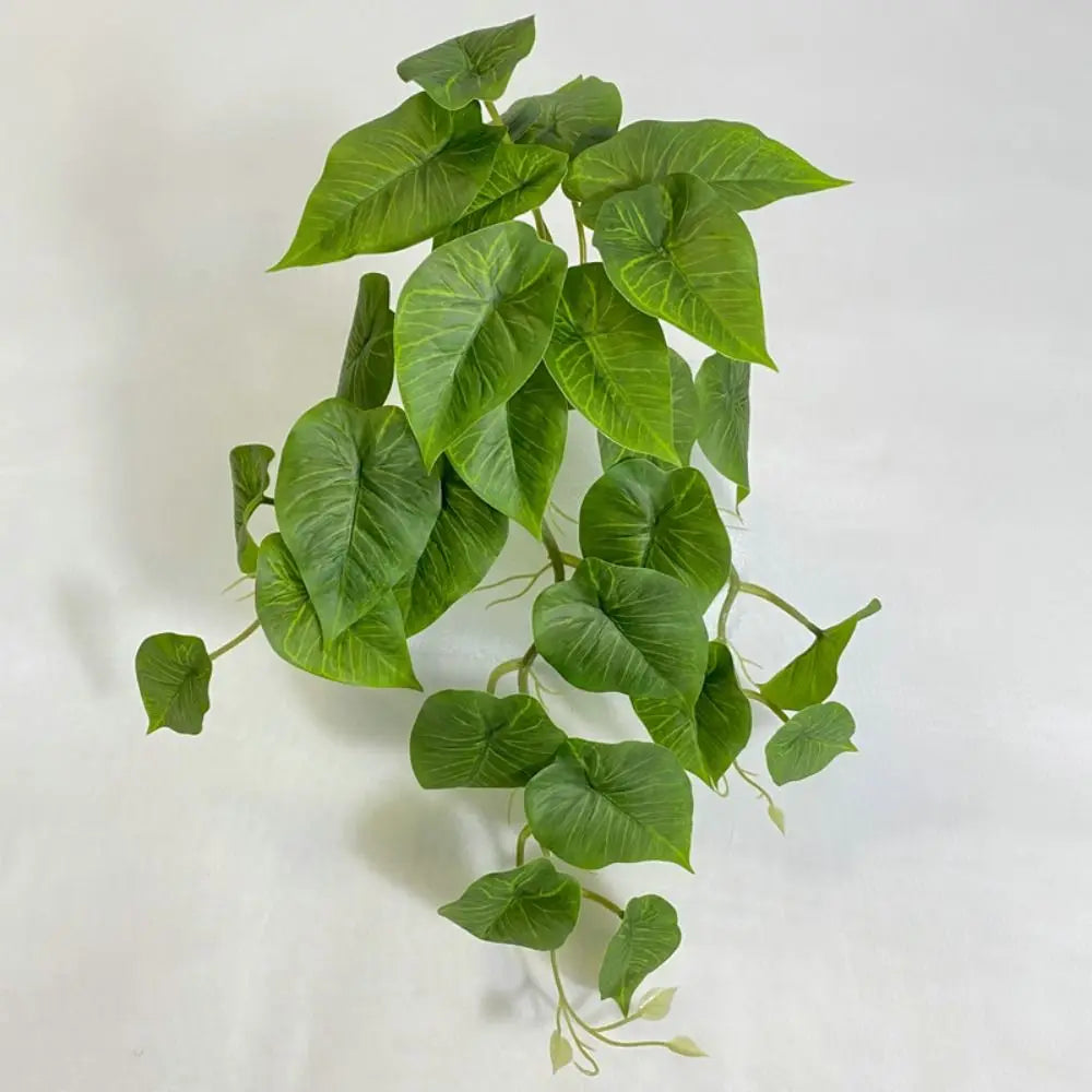Green Plant Artificial Green Plant Leaves Plastic Realistic Simulation Epipremnum Plant Handmade Real Touch Fake Hanging Plants