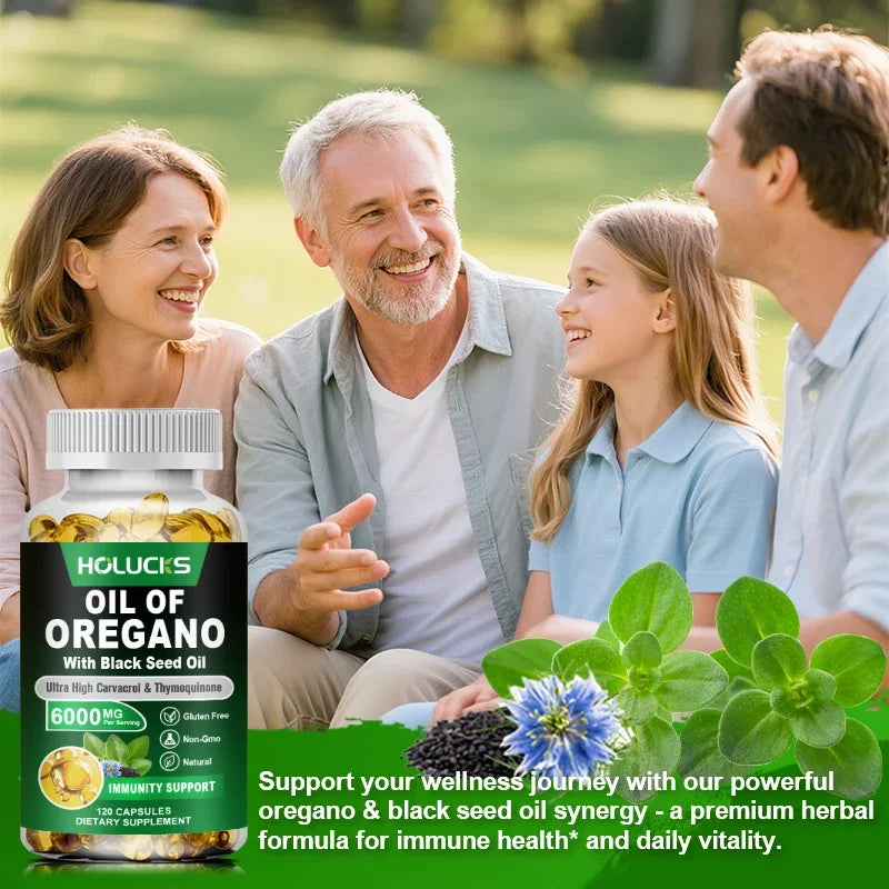 Organic Oil of Oregano Supplement, Promote Digestion, Enhance Vitality & Energy, Support Immune, Antioxidant, for Overall Health