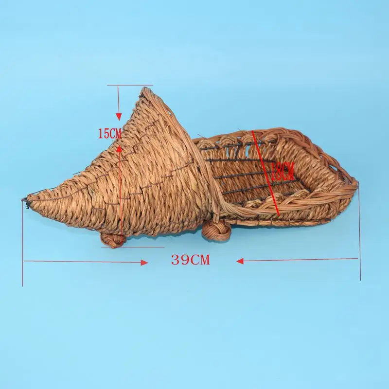 Bamboo Horns Hand Weaving Storage Basket Handicrafts Plant Weaving Storage Ornaments Horn Bamboo Basket Fruit Bread Food Saving