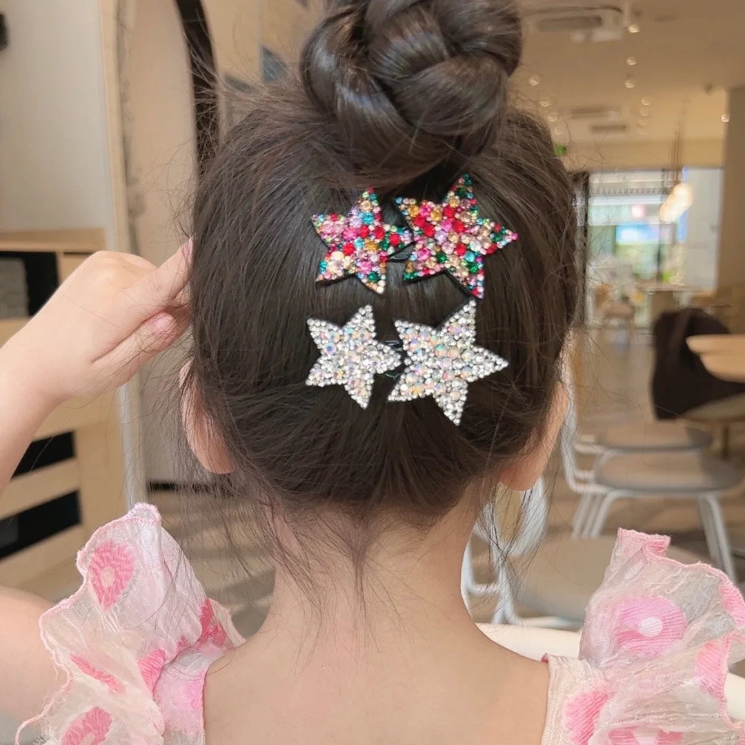 1PC New Cute Princess Pentagram Lovely Girls Hairpins Children Headwear Hairgrip Hair Clips Barrettes Hair Accessories