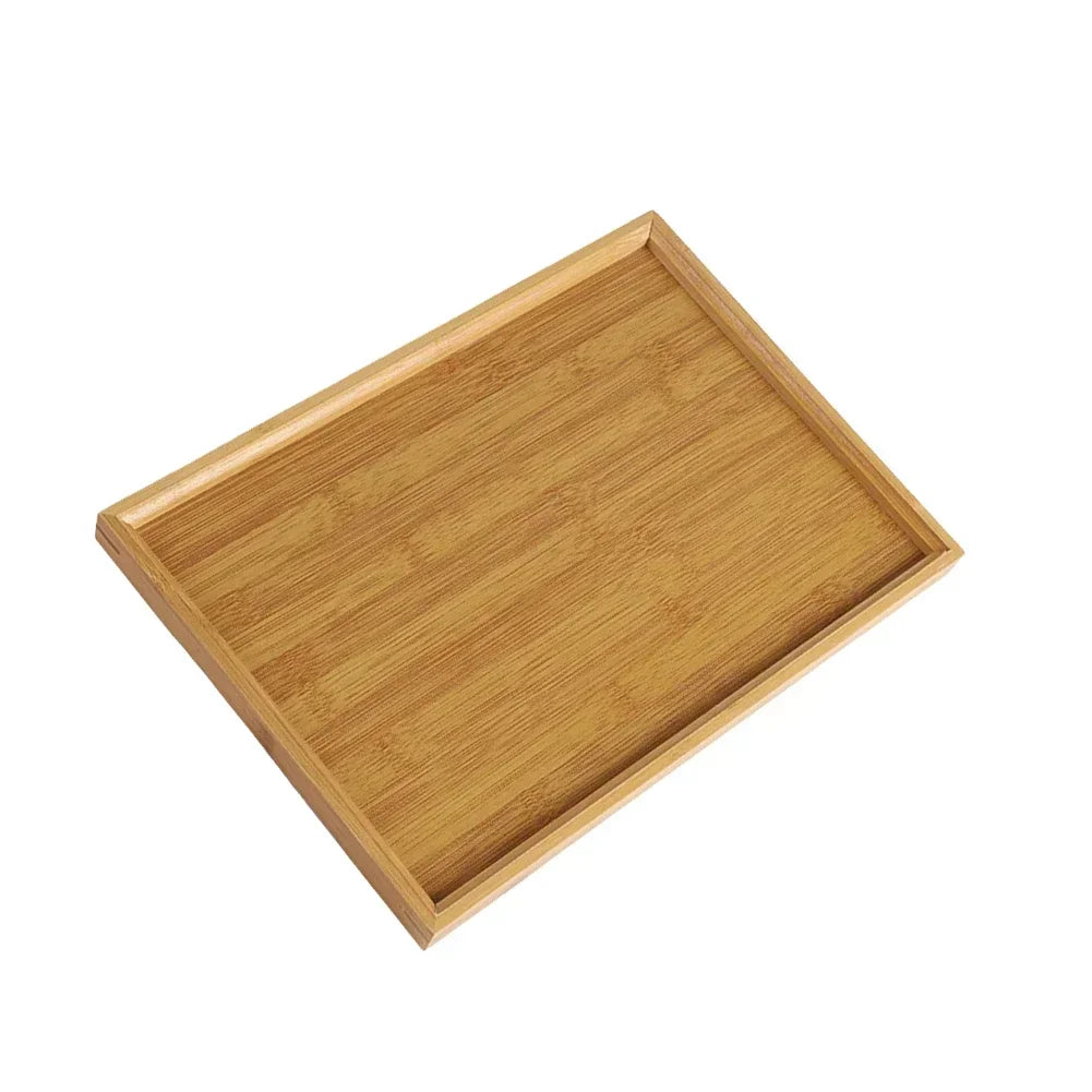Bamboos Wood Rectangular Tea Tray Solid Wooden  Tray Tea Cups Trays Stand Tray For Kitchen Party Tea Bar Storage Tray Tableware