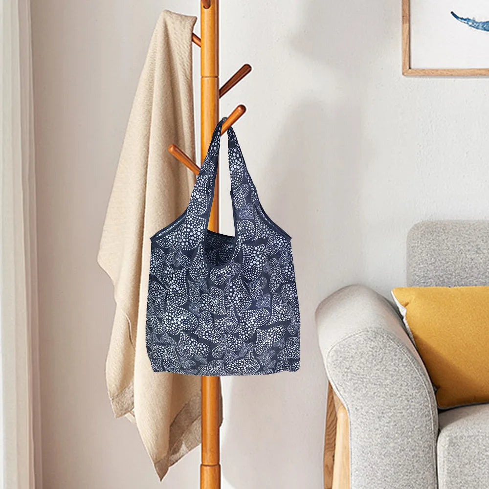Large Foldable Reusable Eco Bag - Shoulder Shopping Tote Pouch for Grocery, Beach Toy Storage, Eco-friendly Package