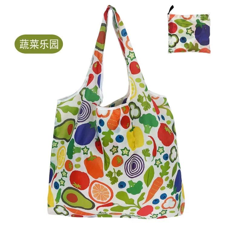 Large Foldable Reusable Eco Bag - Shoulder Shopping Tote Pouch for Grocery, Beach Toy Storage, Eco-friendly Package