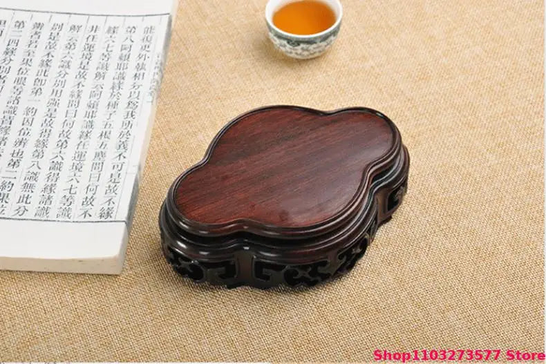 Natural Solid Wood Display Stand for Incense Burner Sculpture Figurine Handicraft Home Decor Display Base Vase Holder