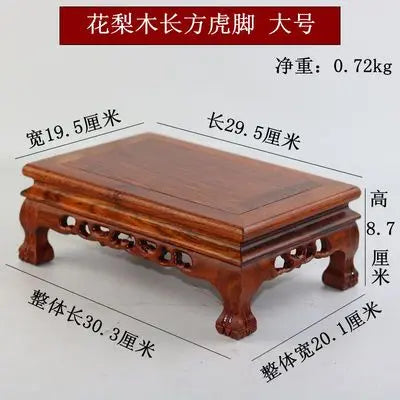 Top Wooden Pedestal Display Stand Coffee Tea Sets Miniature Base for Figurines Vases Flower Pots Incense Burner Home Decor