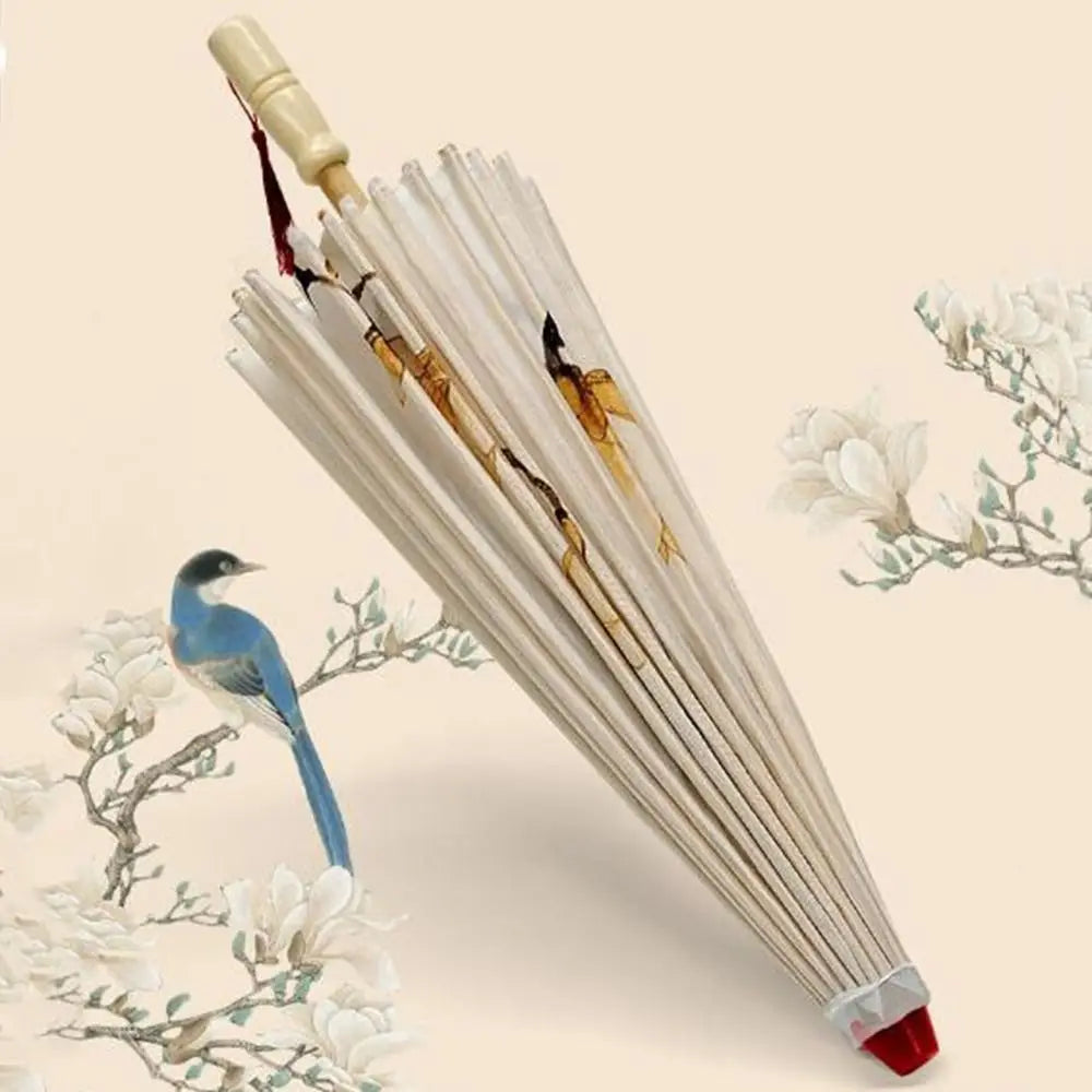 Bamboo Oil Paper Umbrella Chinese Style Handmade Hanfu Umbrella Rainproof Classical Ancient Dance Umbrella Photograph Prop