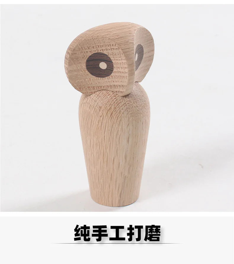 Wooden Owl Decorations, Gifts, Creative Home Decor Accessories, Decorative Figurines, Modern Miniature Sculptures