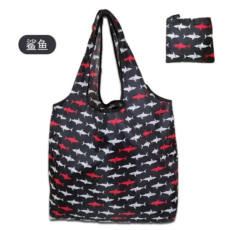 Large Foldable Reusable Eco Bag - Shoulder Shopping Tote Pouch for Grocery, Beach Toy Storage, Eco-friendly Package
