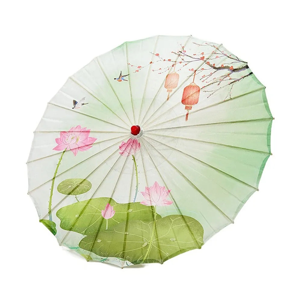 Bamboo Oil Paper Umbrella Chinese Style Handmade Hanfu Umbrella Rainproof Classical Ancient Dance Umbrella Photograph Prop
