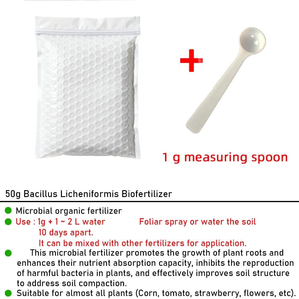 50g Bacillus Licheniformis 100 Billion Microbial Organic Fertilizer Organic Farming Improves Soil Structure & Plant Vitality