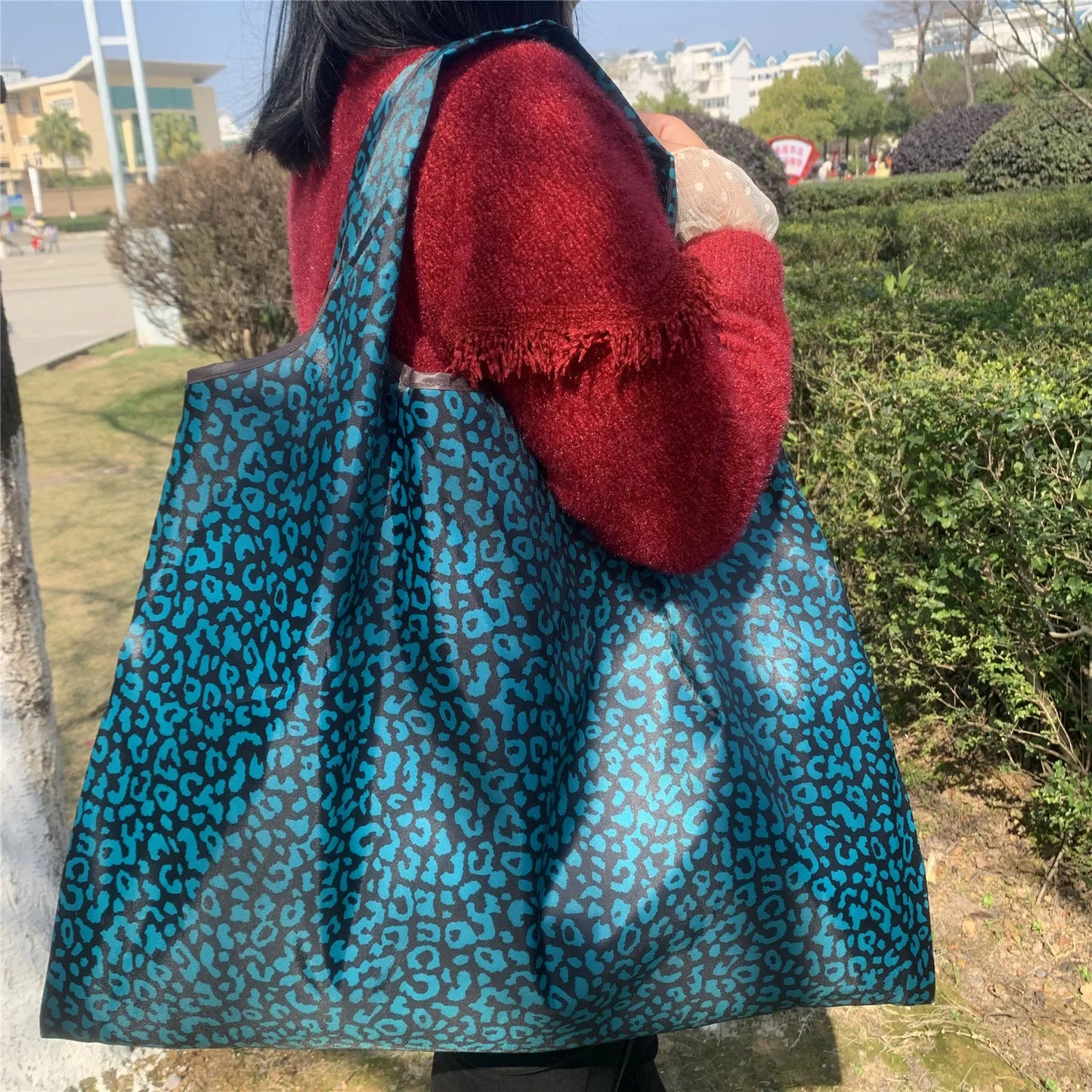 58X53X40cm foldable eco-bag Oxford cloth eco-friendly shopping bag portable bag large supermarket grocery bag case